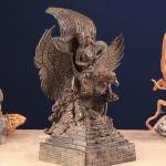 Vintage Indonesian Bronze Lord Vishnu on Garuda | 13" x 10.5" x 9" (33 x 26.7 x 22.9 cm) | 4.79 kg Sacred Art | Heritage Divine Balance